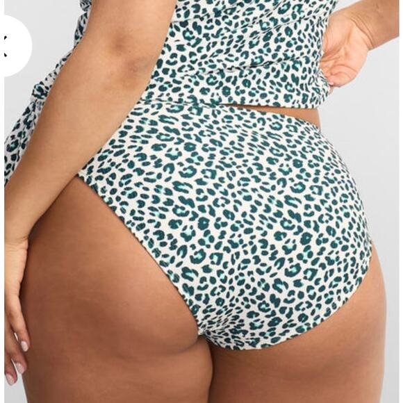 Coco Reef Summer Cheetah High Esteem High Leg and Waist Bikini Bottom L NWOT - Picture 3 of 3